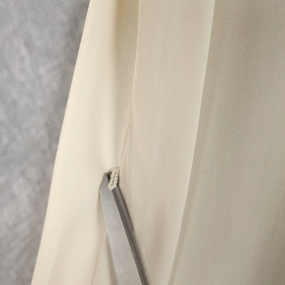Vintage Vanity Fair Nightgown Womens Small Cream Nylon Maxi Gown Keyhole Neck